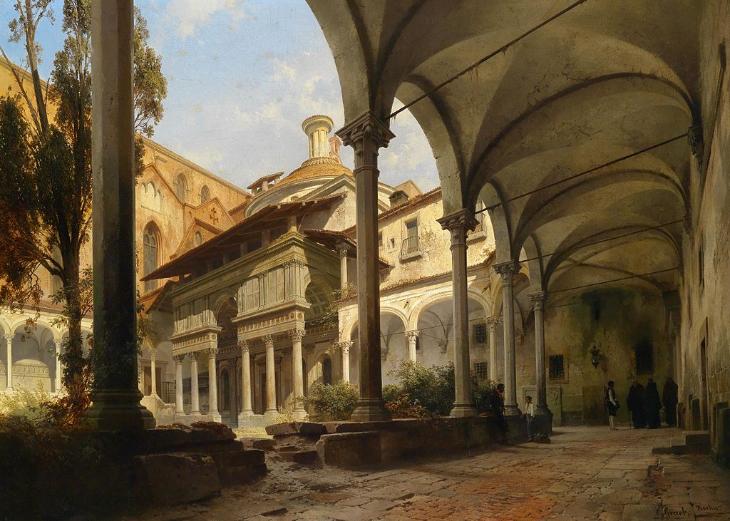 Carl Georg Anton Graeb (1816-1884) Yard With The Pazzi Chapel Of St.Croce In Florence - (1858)