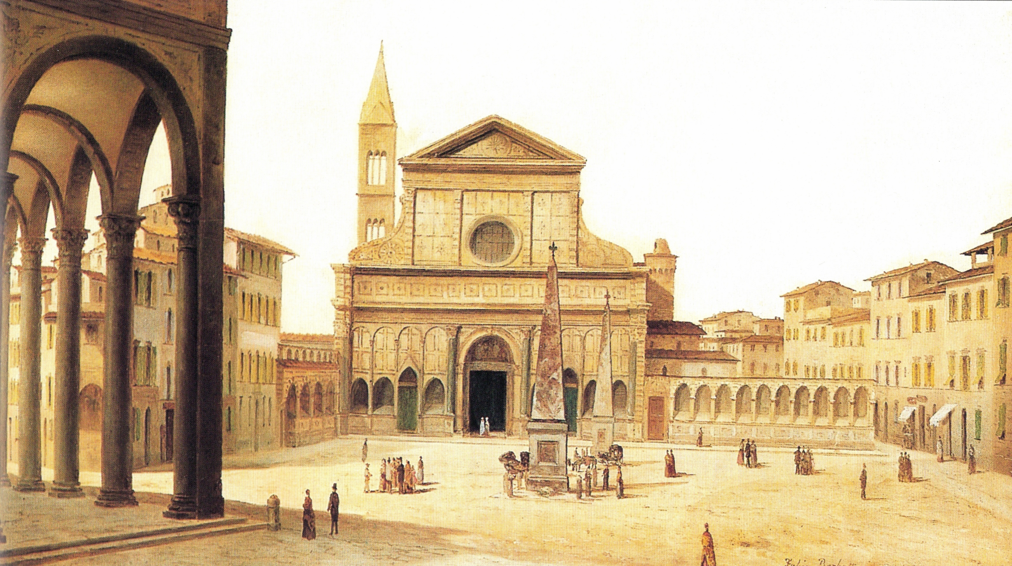 Fabio Borbottoni (1820-1902) - View Of Ancient Florence