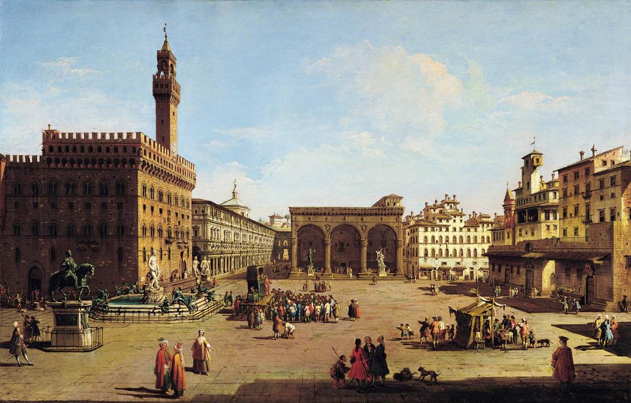 Giuseppe Zocchi (1711-1767) - The Piazza Della Signoria in Florence (1744)