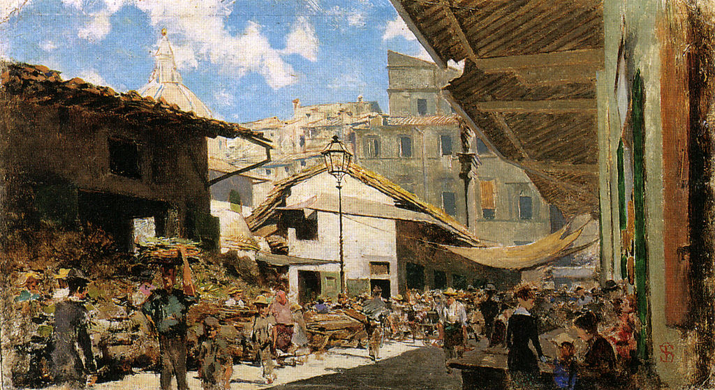 Telemaco Signorini (1835-1901) - Mercato Vecchio A Firenze (1881)